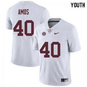 NCAA Youth Alabama Crimson Tide #40 Giles Amos Stitched College Nike Authentic White Football Jersey LQ17D23UX
